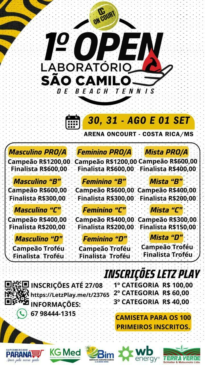 Imagem de compartilhamento para o artigo I Open Laboratório São Camilo de Beach Tennis começa nesta sexta da MS Todo dia